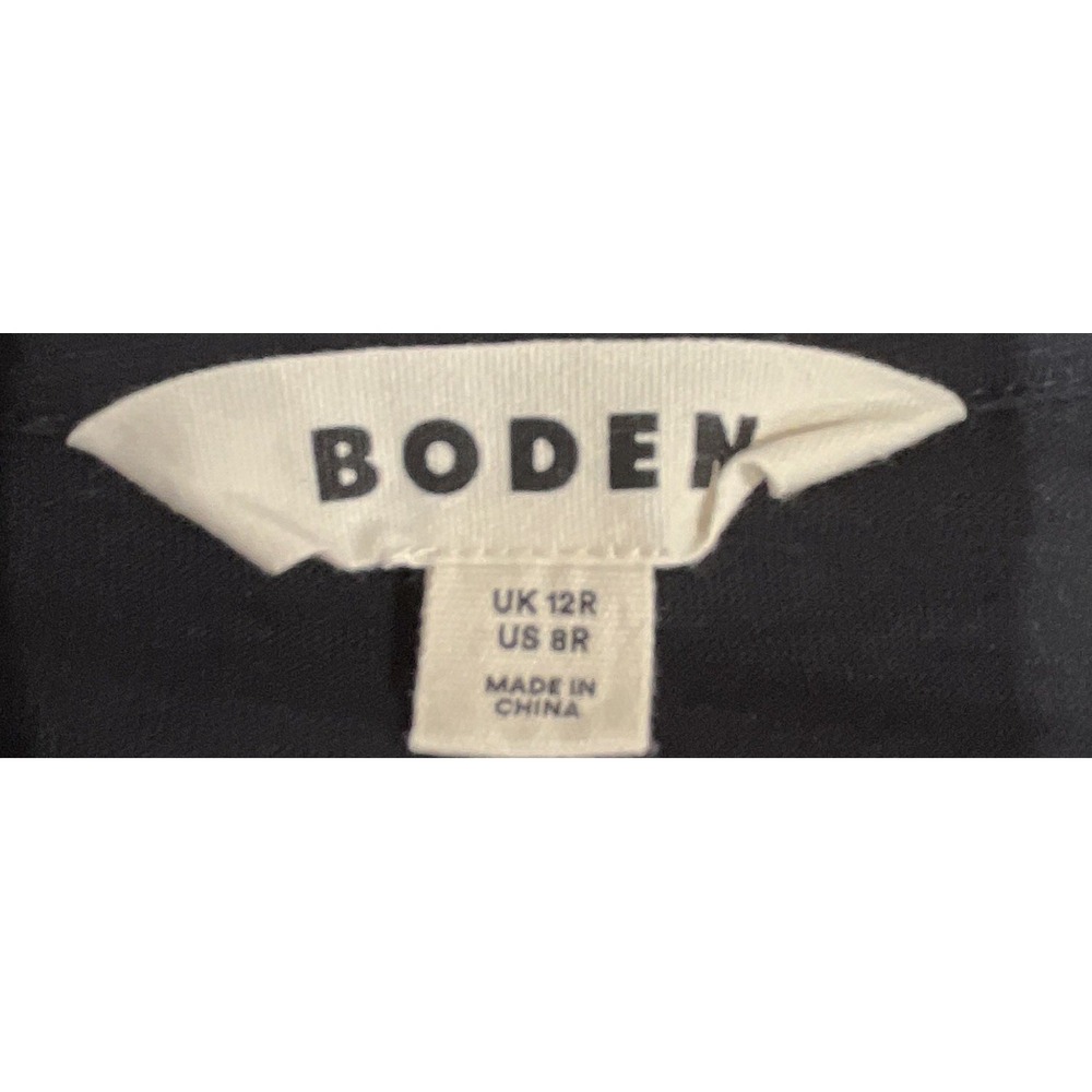 Boden Black V-Neck Empire Waist Jersey Dress Long Sleeve Cotton Modal US 8R - Picture 4 of 9